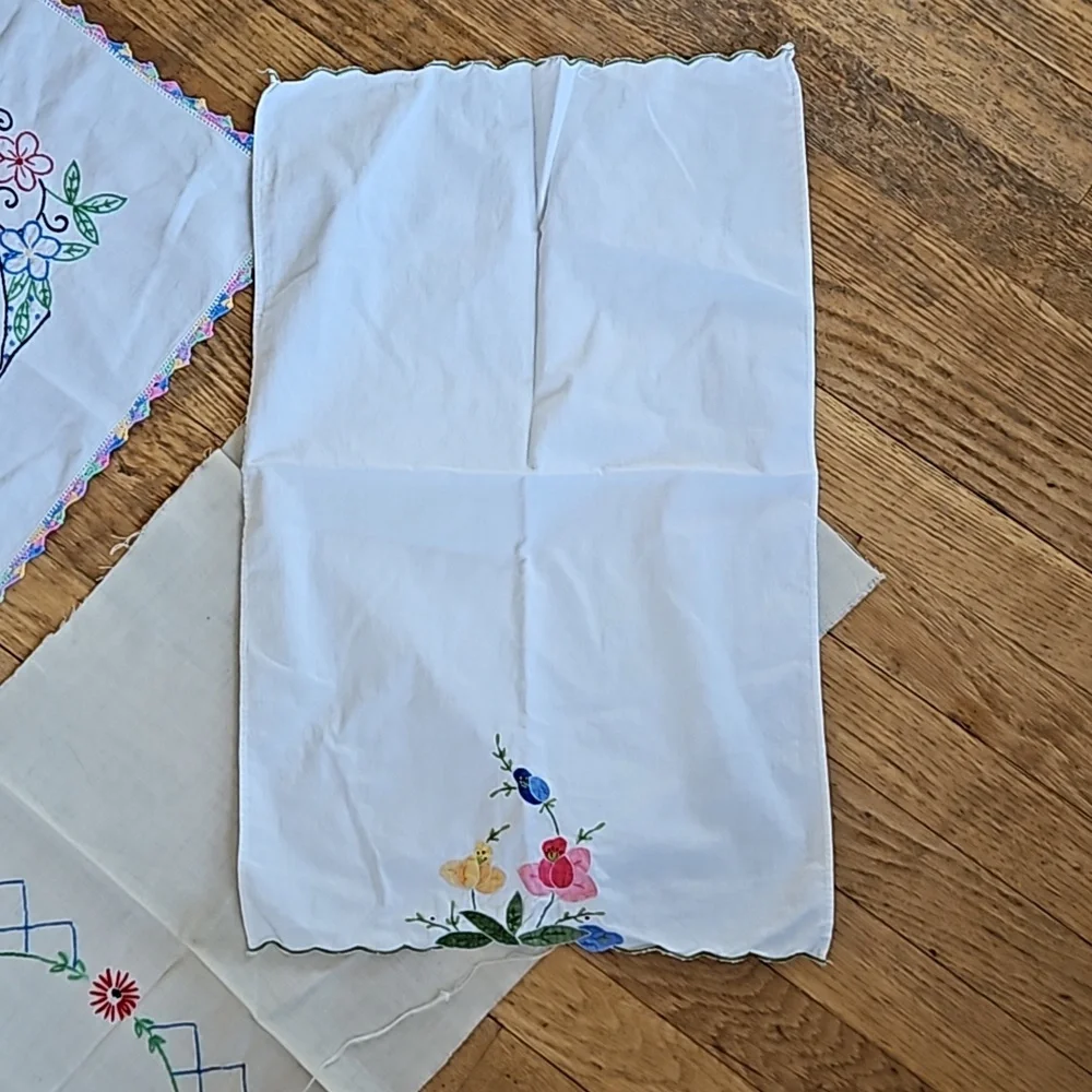 Vintage handmade applique linens